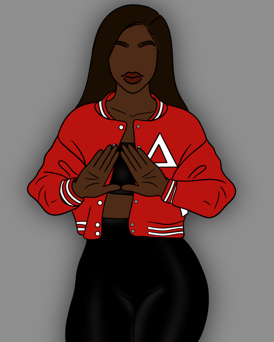 Delta Sigma Theta Pre Drawn/outline Canvas/diy Canvas Paint/grad Party for  Adults/sorority Delta/ Paint and Si 